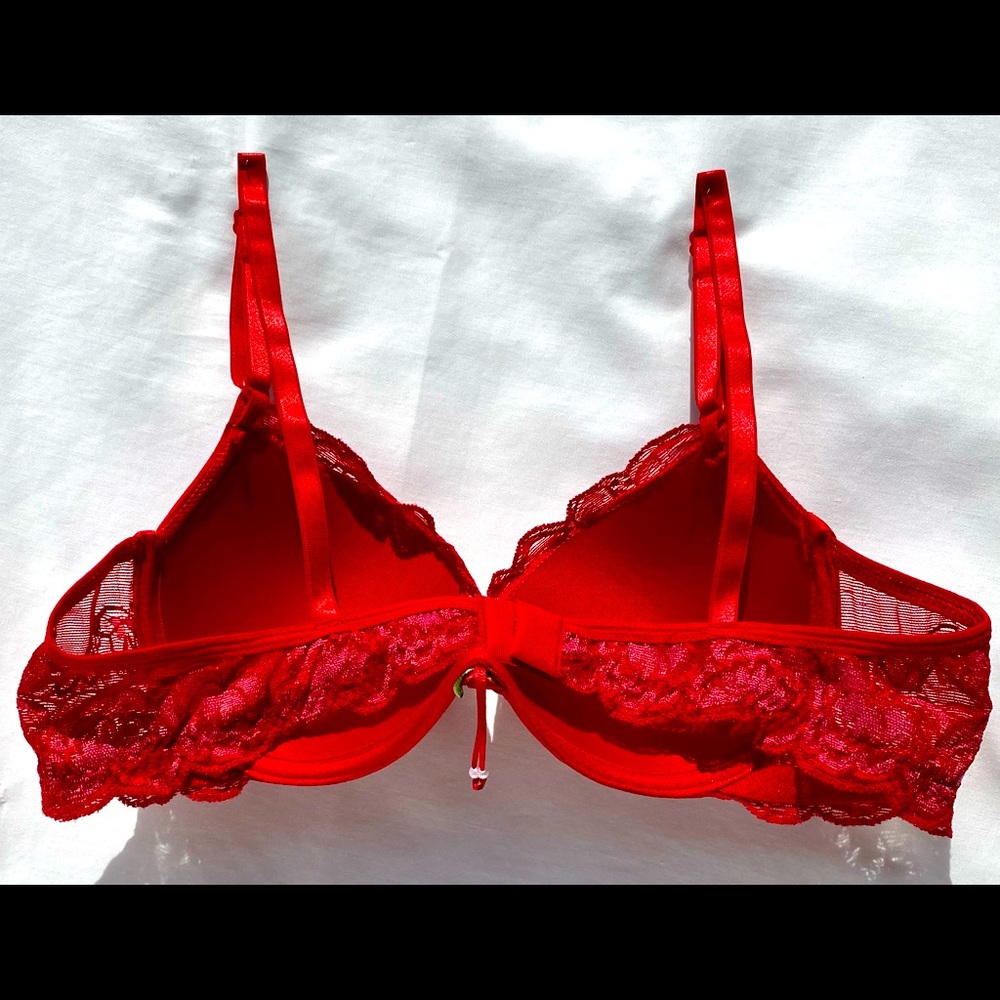 NWT Brazilian 🔥🔥 Style Women Underwired Padded Sexy Hot Red Bra Size Medium - Picture 4 of 15